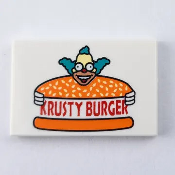 Tile 2 x 3 with Krusty Burger print