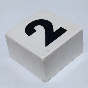 Duplo Tile 2 x 2 x 1 with '2' Print