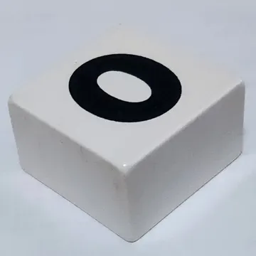 Duplo Tile 2 x 2 x 1 with '0' Print