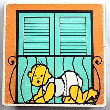 Duplo Tile 2 x 2 x 1 with Mosaic, Home 4 print - 9221-1