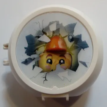 Pod, Round, Half Front with Hatching Egg with Chicken Figure Sticker