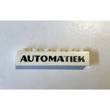 Brick 1 x 6 with 'AUTOMATIEK' Black print