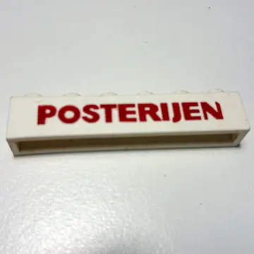 Brick 1 x 6 with 'POSTERIJEN' Bold Red Print