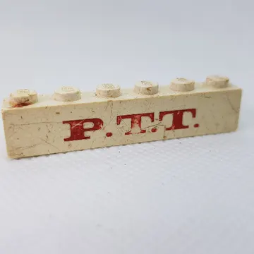 Brick 1 x 6 with 'P.T.T.' Thick Red print