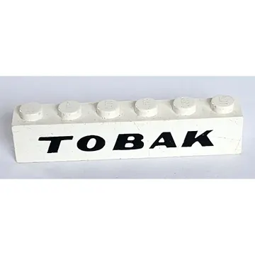 Brick 1 x 6 with 'TOBAK' Italic Bold print