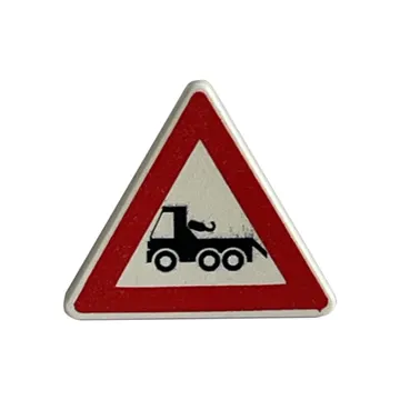 Road Sign Clip-on 2 x 2 Triangle with Red Border and Truck Print