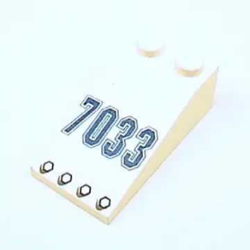 Brick Sloped 18° 4 x 2 with '7033' and Rivets Print