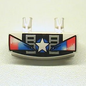 Grille 1 x 4 with Two Pins with Star & Headlights Print