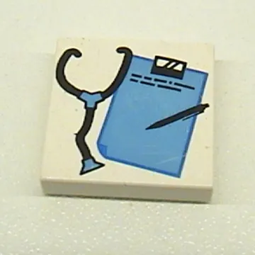 Tile 2 x 2 with Stethoscope and Clipboard Print