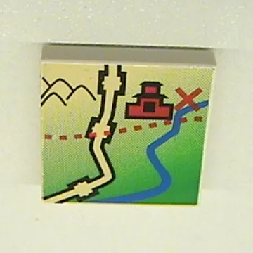 Tile 2 x 2 with Map Orient China Print