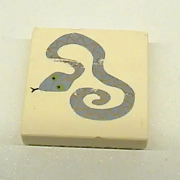 Tile 2 x 2 with Curled Snake Print