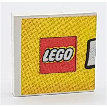 Tile 2 x 2 with LEGO World Print Medium Left