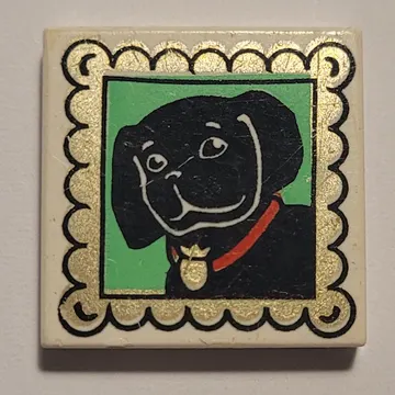Tile 2 x 2 with Dog Portrait Print