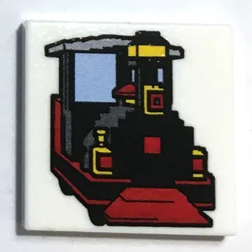 Tile 2 x 2 with Locomotive print