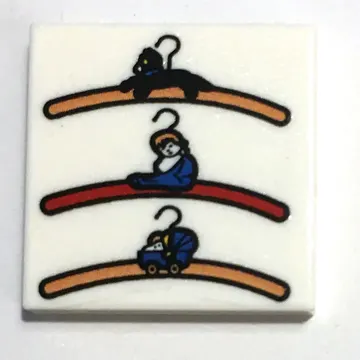 Tile 2 x 2 with 3 Coat Hangers print