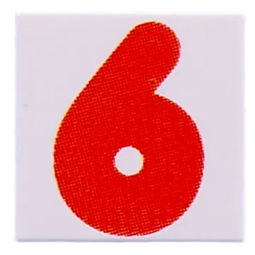 Tile 2 x 2 with Red '6' or '9' print