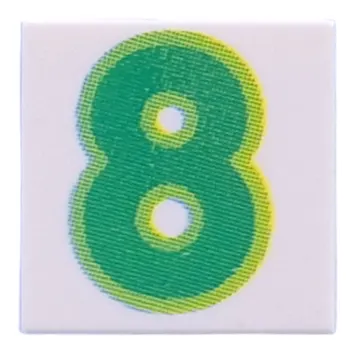 Tile 2 x 2 with Green '8' print