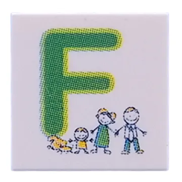 Tile 2 x 2 with Green 'F', Family print