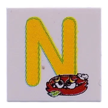 Tile 2 x 2 with Yellow 'N', Nest print