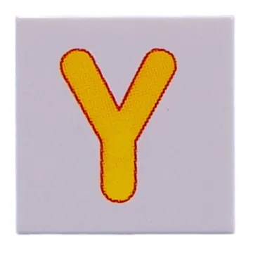 Tile 2 x 2 with Yellow 'Y' print