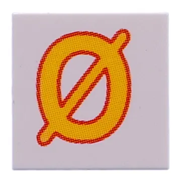 Tile 2 x 2 with Yellow 'Ø' print