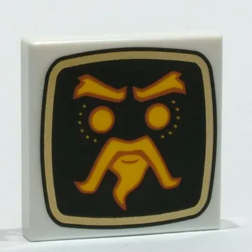 Tile 2 x 2 with Black Square, Gold Master Wu Drawing print