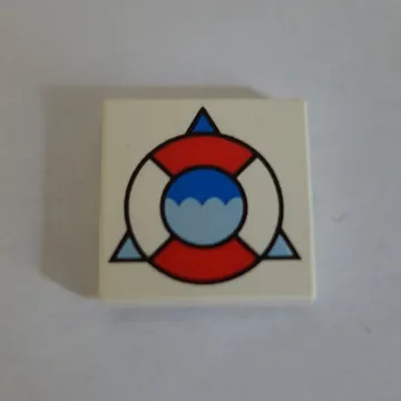 Tile 2 x 2 with Coast Guard Life Preserver Over Triangle Print