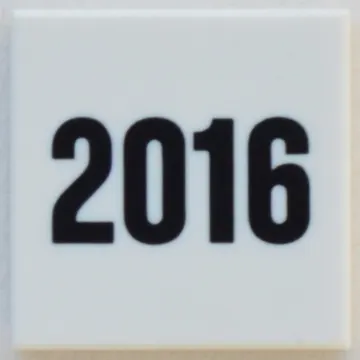 Tile 2 x 2 with Black '2016' print