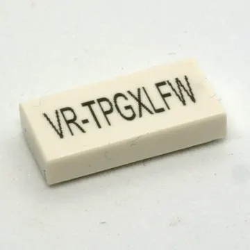 Tile 1 x 2 with City Code 'VR-xxxxxxx' Print