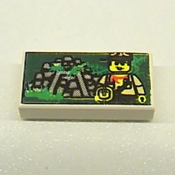 Tile 1 x 2 with Minifig and Jungle Ruins Print