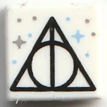 Tile 1 x 1 with Deathly Hallows Logo print