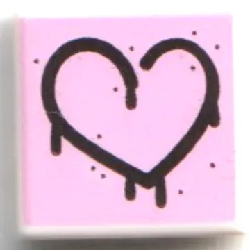 Tile 1 x 1 with Dark Purple Melting Heart on Bright Pink Background print