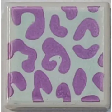 Tile 1 x 1 with Dark Purple Leopard Spots on Light Aqua Background print