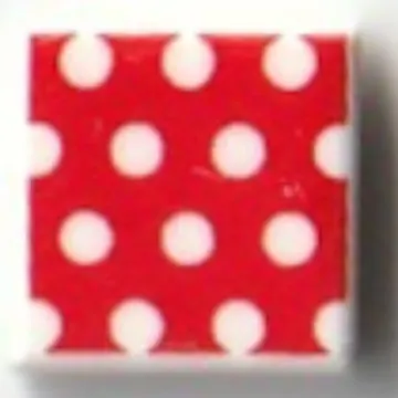 Tile 1 x 1 with White Dots on Red Background (Minnie Mouse Dress) print