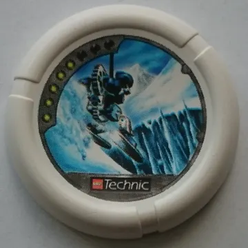 Large Figure Throwing Disk, Ski / Ice, 5 Pips, Skiing Down to Ice Spires Print