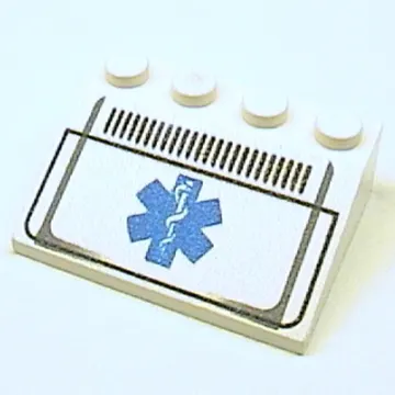 Brick Sloped 33° 3 x 4 with Star of Life and Grill Print