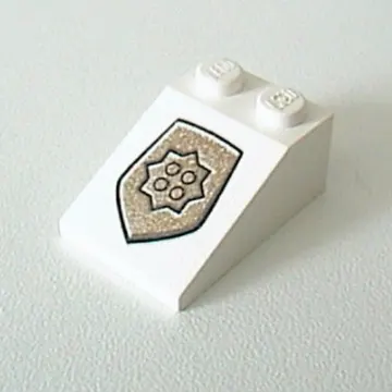 Brick Sloped 33° 3 x 2 with World City Gold Police Badge Print