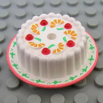Scala, Food, Cake with Red Cherries and Oranges Print