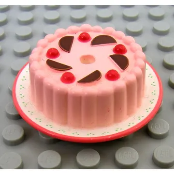 Scala, Food, Cake, Pink Frosting with Red Cherries and Chocolate Wedges Print