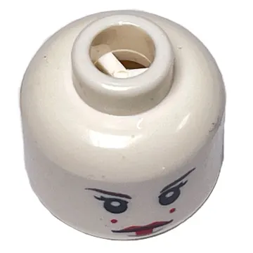 Minifig Head Padme Amidala (Queen), Red Lips, Eyelashes, 2 Red Dots on Cheeks Print