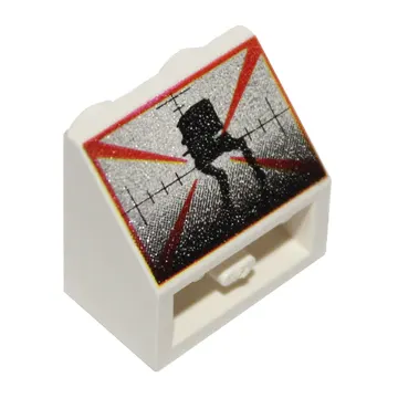 Brick Sloped Inverted 45° 2 x 2 with AT-ST Print, Fade Bar at Bottom