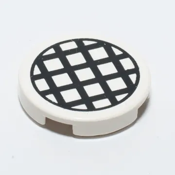 Tile Round 2 x 2 with Black Grid Small Print