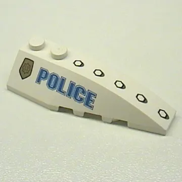 Brick Wedged, Curved 6 x 2 Right with 'POLICE' Print