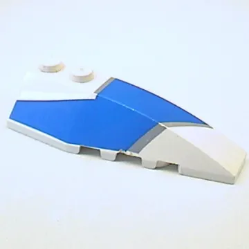 Brick Wedged, Curved 6 x 2 Right with Blue and Silver Wraparound Print
