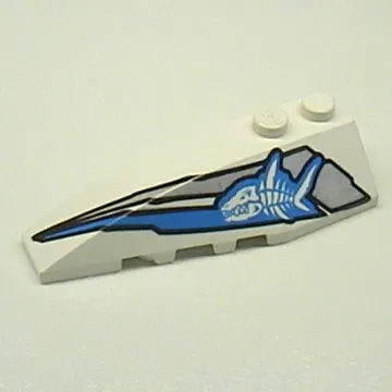 Brick Wedged, Curved 6 x 2 Left with Shark Skeleton Print