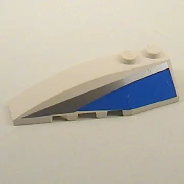 Brick Wedged, Curved 6 x 2 Left with Blue and Silver Side Print