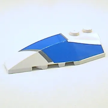 Brick Wedged, Curved 6 x 2 Left with Blue and Silver Wraparound Print
