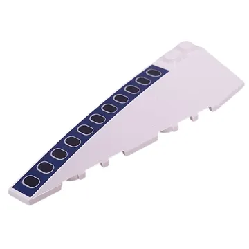 Brick Wedged, Curved 10 x 3 Left with Dark Blue Stripes, Black Airplane Windows print