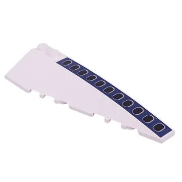 Brick Wedged, Curved 10 x 3 Right with Dark Blue Stripes, Black Airplane Windows print