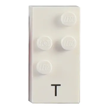 Braille Brick 2 x 4 with 4 Studs ⠞ and 'T' Print
